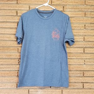Modern Fit Tee, Blue and Orange Skull in Hand